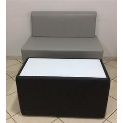 2 Posti Da Ufficio Sala Attesa Completo Di Tavolino Con Vetr