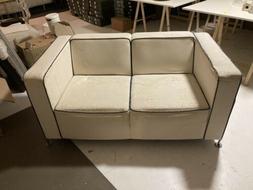 2 Divani Da Ufficio Moderno 2 Due Posti In Ecopelle Avorio c