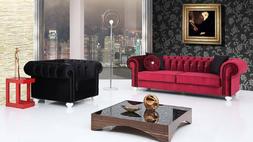 In Pelle Chesterfiield Tessuto Velluto Divano