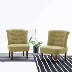 232820 Poltrone in Stile Francese 2 pz Verde in Tessuto Arre