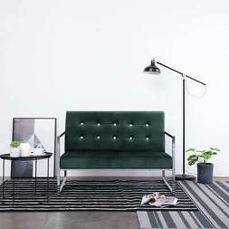 A 2 Posti Con Braccioli Verde Scuro Cromato Velluto Sof&agrave; Ca