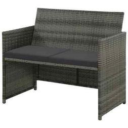 Da Giardino A 2 Posti Con Cuscini Grigio In Polyrattan Arred