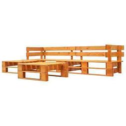 248672 Set Divani da Giardino su Pallet 4 pz Marrone Miele i