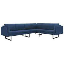 Angolare Blu Relax Schienale 255x199.5x62.5cm Robusto Uffici