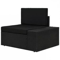 Angolo Modulare Bracciolo Destro Polyrattan Nero Giardino Ar