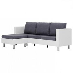 Cuscini Bianco Grigio Scuro Similpelle Legno 3posti Outlet C