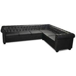 Pelle Design Chesterfield Schienale Casa 6posti 260x205x73cm