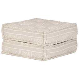 AX Pouf Marrone chiaro bianco Divani poggiapiedi 60x70x36cm 