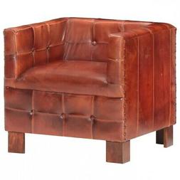 AX Sedia Pozzetto Marrone Scuro Vera Pelle Sedie 63x58x58cm 