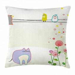 Uccello Cat Fiori