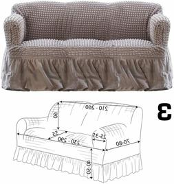 Shabby Chic 3 Posti Elasticizzato Stretch Tortora