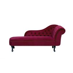 Chaise longue sinistra in velluto bordeaux NIMES
