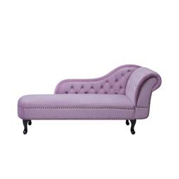 Chaise longue sinistra in velluto rosa NIMES