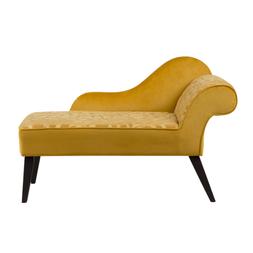 Chaise longue velluto giallo modello lato sinistro BIARRITZ