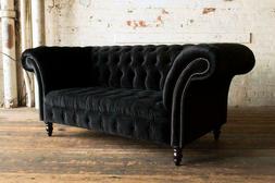 chesterfield divano televisione 2 posti lusso tessuto