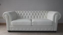 Chesterfield  In  Vera Pelle  Primo Fiore  Bianco