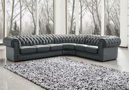 Classici Chesterfield Imbottitura Sedile Angolo Pelle Rifini