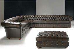 Ad Angolo Imbottitura Pelle Sedile Chesterfield Rifiniture