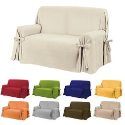 Fiocco 1 2 3 4 Posti Cotone Tinta Unita Salva Divano Colori 