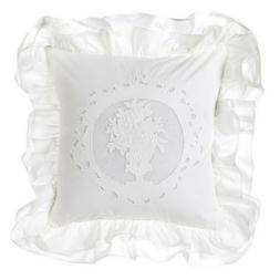 Cuscino Arredo Shabby Chic Blanc Maricl&ograve; Bianco Ricamato 40
