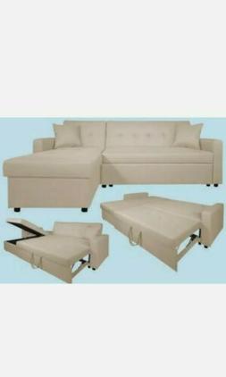 Letto Ad Angolo 'jumbo Family' In Tessuto Ecru'