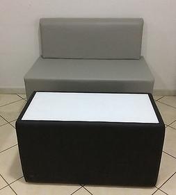 2 Posti Da Ufficio Sala Attesa Completo Di Tavolino Con Vetr