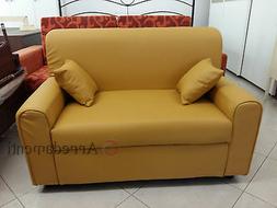 2 Posti Ecopelle Pelle Con 2 Cuscini Salotto Made In Italy D