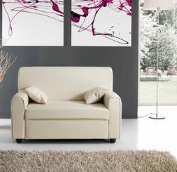 2 Posti Ecopelle Pelle Con 2 Cuscini Salotto Divanetto Divan