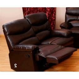 2 Posti Marrone Cuoio Rigenerato Sistema Reclinazione Manual