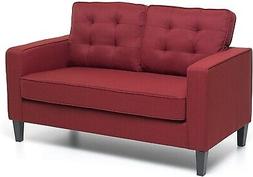 2 Posti Salotto Soggiorno Tessuto Relax In Legno Imbottita U