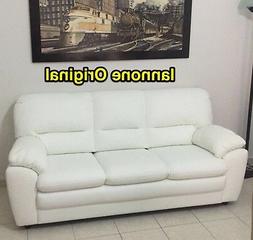 3  Posti Ecopelle Bianco Salotto Cucina Soggiorno
