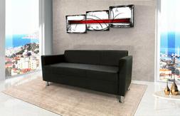 3 Posti In Ecopelle Nero Cm 172x72 E H 75