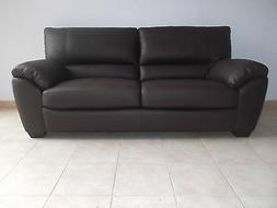 3 Posti In Vera Pelle  Fiore  Marrone