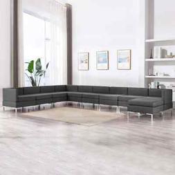 A 10 Posti Relax Salotto Set Di Divani In Tessuto Grigio Scu