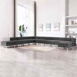 A 11 Posti Relax Salotto Set Di Divani In Tessuto Grigio Scu