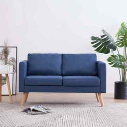 A 2 Posti In Tessuto Blu Sofa Poltrona Arredo Per Salotto Sa