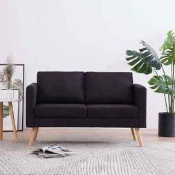 A 2 Posti In Tessuto Nero Sofa Poltrona Arredo Per Salotto