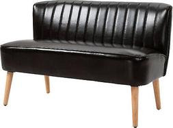 A 2 Posti Medievale Pelle Pu Gambe Legno Casa Marrone Dechom