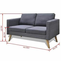 A 2 Posti Nordico Tessuto Grigio Scuro Elegante Studio Soggi