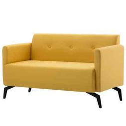A 2 Posti Rivestito In Stoffa Giallo Sdraio Sofa Arreddo Sal