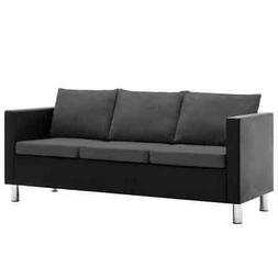 A 3 Posti In Similpelle Nero E Grigio Scuro X5f8