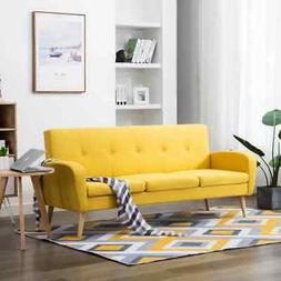 A 3 Posti In Tessuto Giallo Sdraio Lettino Salotto Sofa Otto