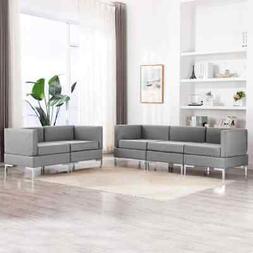 A 5 Posti Relax Salotto Set Di Divani In Tessuto Grigio Chia