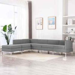 A 6 Posti Relax Salotto Set Di Divani In Tessuto Grigio Chia