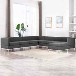 A 8 Posti Relax Salotto Set Di Divani In Tessuto Grigio Scur