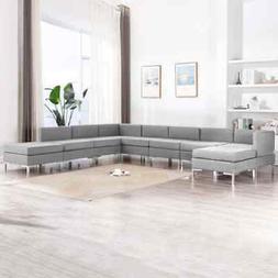 A 9 Posti Relax Salotto Set Di Divani In Tessuto Grigio Chia