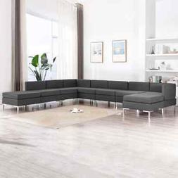 A 9 Posti Relax Salotto Set Di Divani In Tessuto Grigio Scur