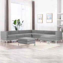 A 9 Posti Relax Salotto Set Di Divani In Tessuto Grigio Chia