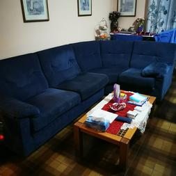 Ad Angolo In Ciniglia Blu 5 Posti Cm 250 X 145 Condizioni Bu