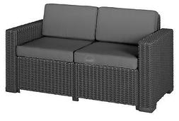 Allibert 2 Posti Salotto Esterno Rattan 141x68x72h Cm Grafit